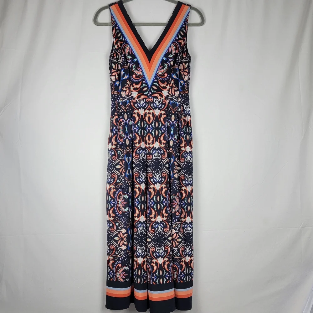 Vince Camuto printed vneck jumpsuit size 2 boho print - Picture 2 of 7